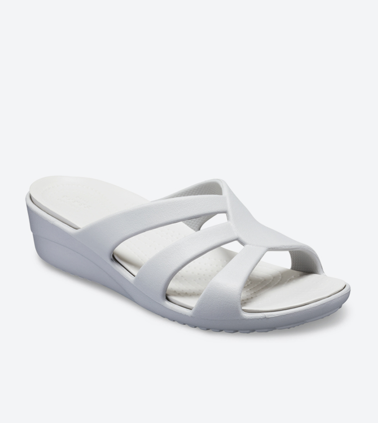 Buy Crocs Sanrah Strappy Wedge Sandals Silver 204010 0L2 In Silver 6thStreet Qatar