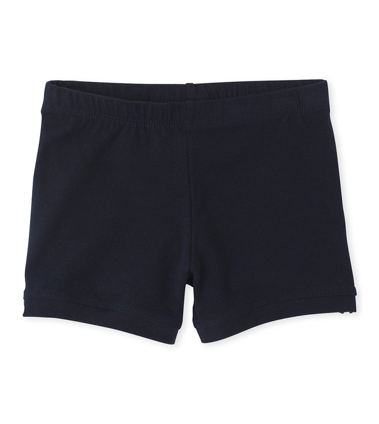 Solid Elastic Waist Shorts