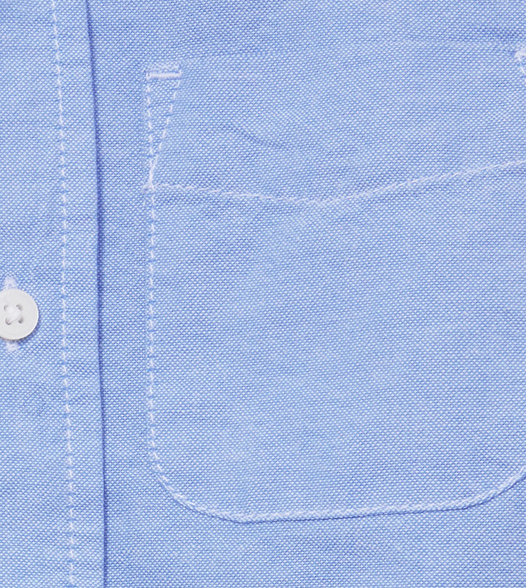 Boys Solid Oxford Shirt Short Sleeves