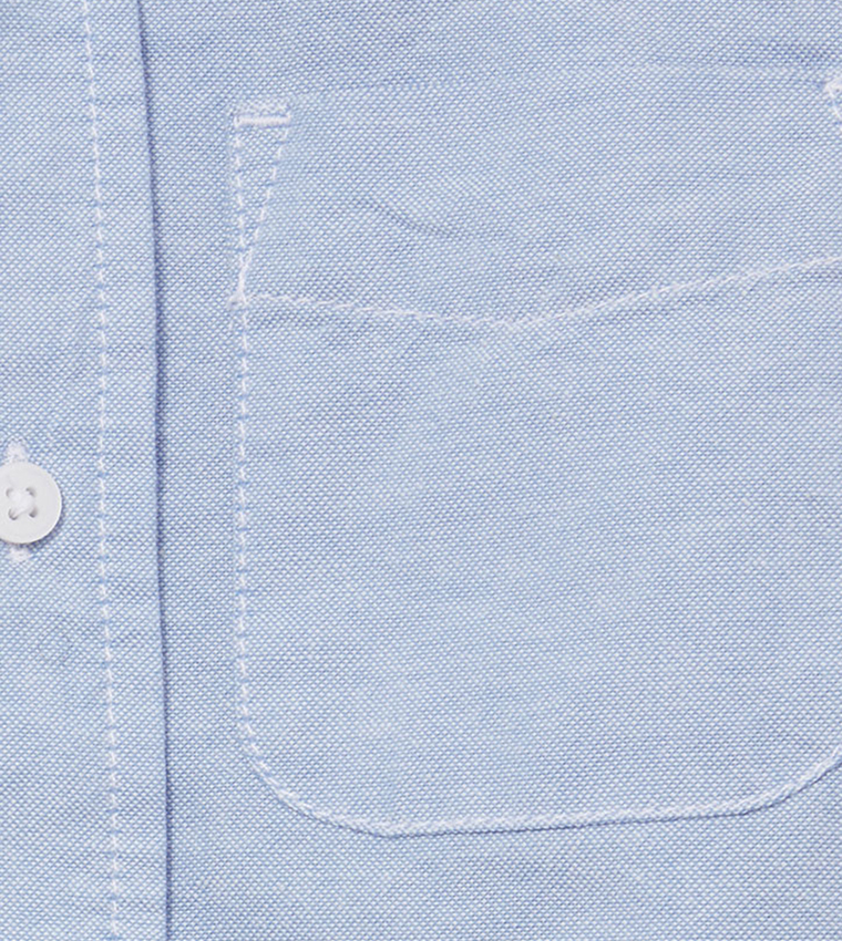 Boys Solid Oxford Shirt Short Sleeves