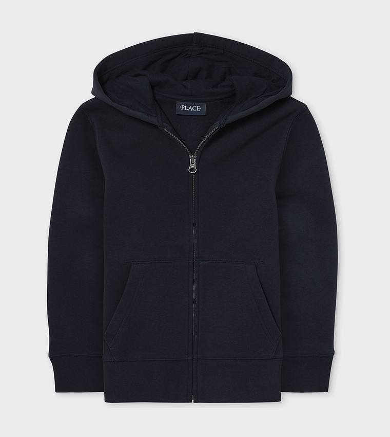 Boy's Zip Front Long Sleeves Hoodie