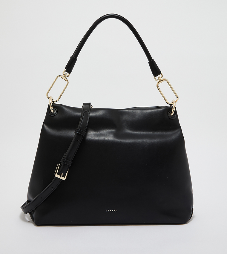 Buy VINCCI Classic Solid Bucket Bag In Black 6thStreet UAE