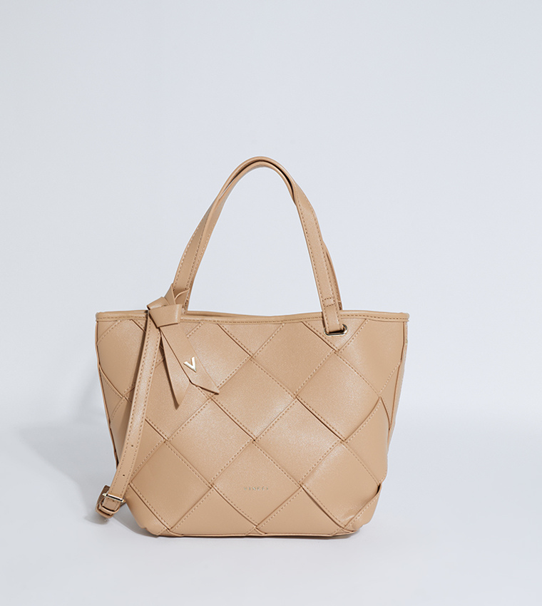 Buy VINCCI Textured Tote Bag With Pouch In Beige 6thStreet Bahrain