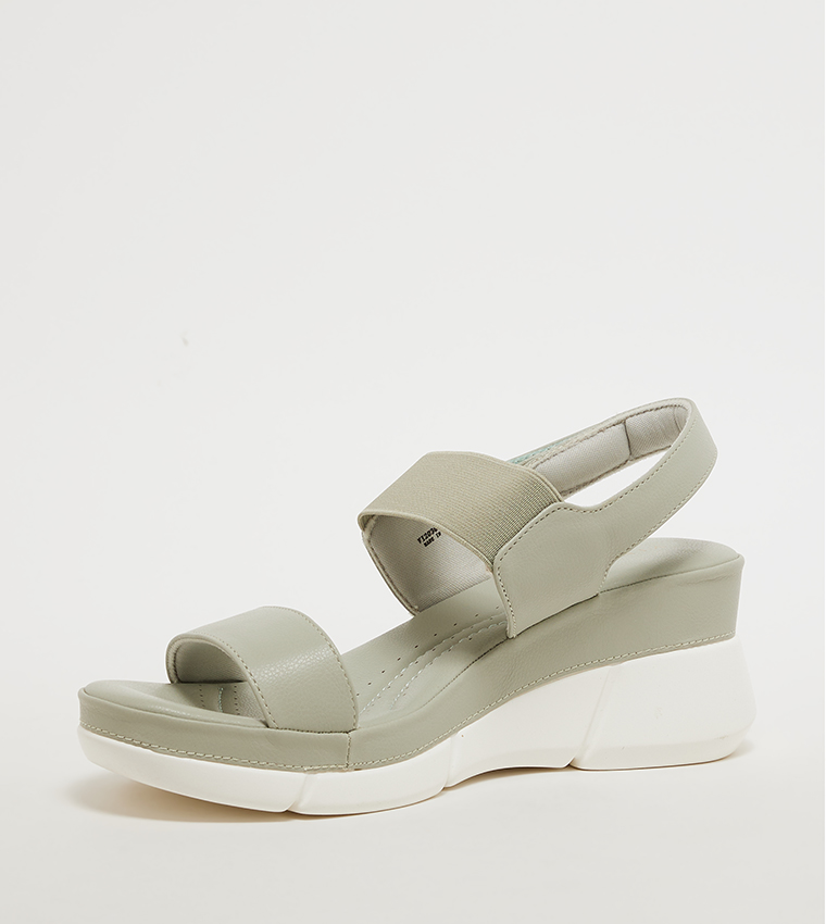Textured Velcro Closure Comfort Sandals