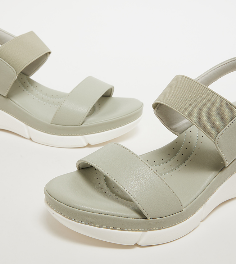Textured Velcro Closure Comfort Sandals