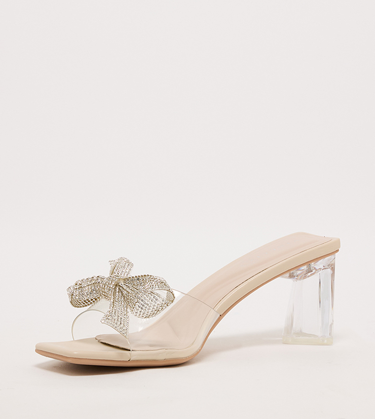 Embellished Bow Detail Heel Sandals