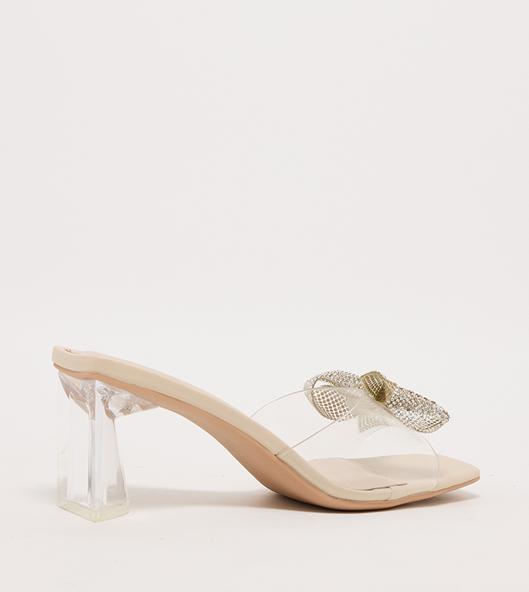 Embellished Bow Detail Heel Sandals