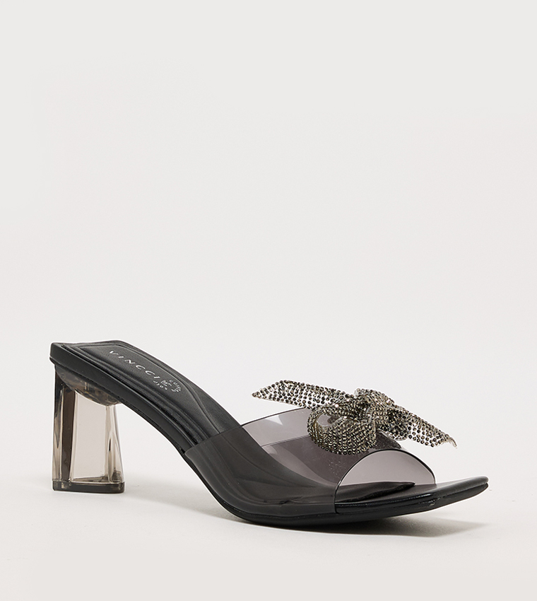 Embellished Bow Detail Heel Sandals