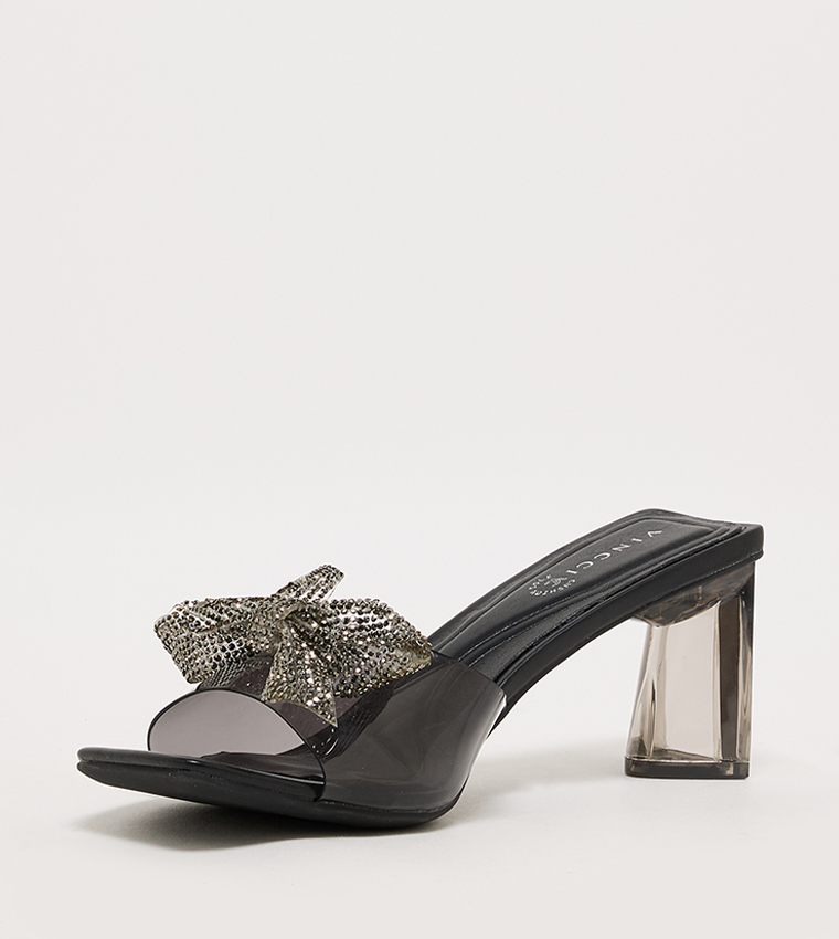Embellished Bow Detail Heel Sandals
