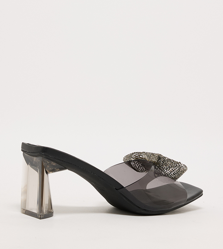 Embellished Bow Detail Heel Sandals