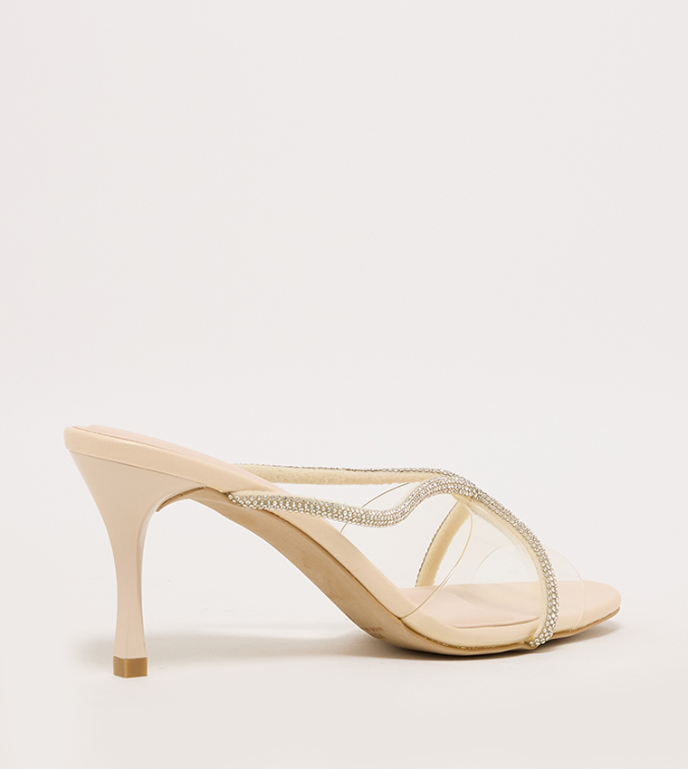 Embellished Open Toe Heel Sandals