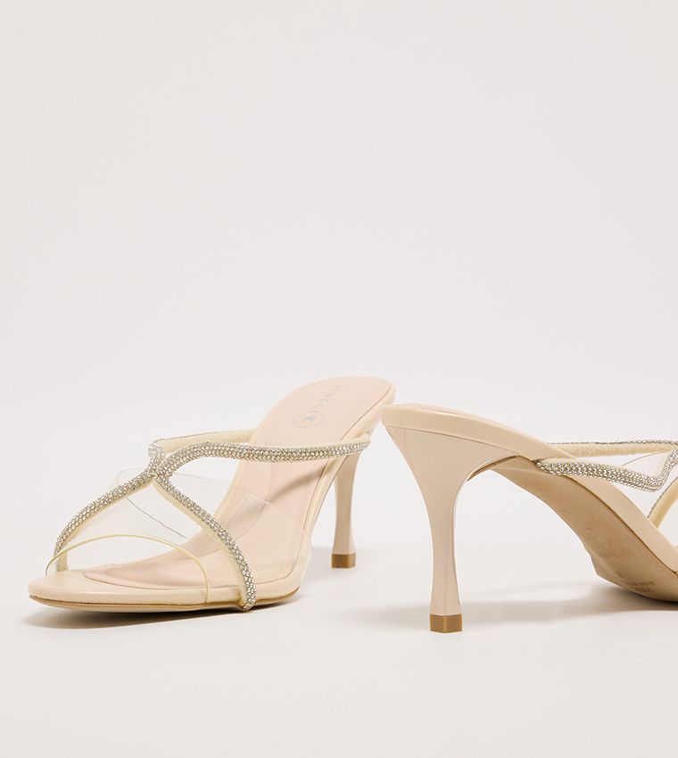 Embellished Open Toe Heel Sandals