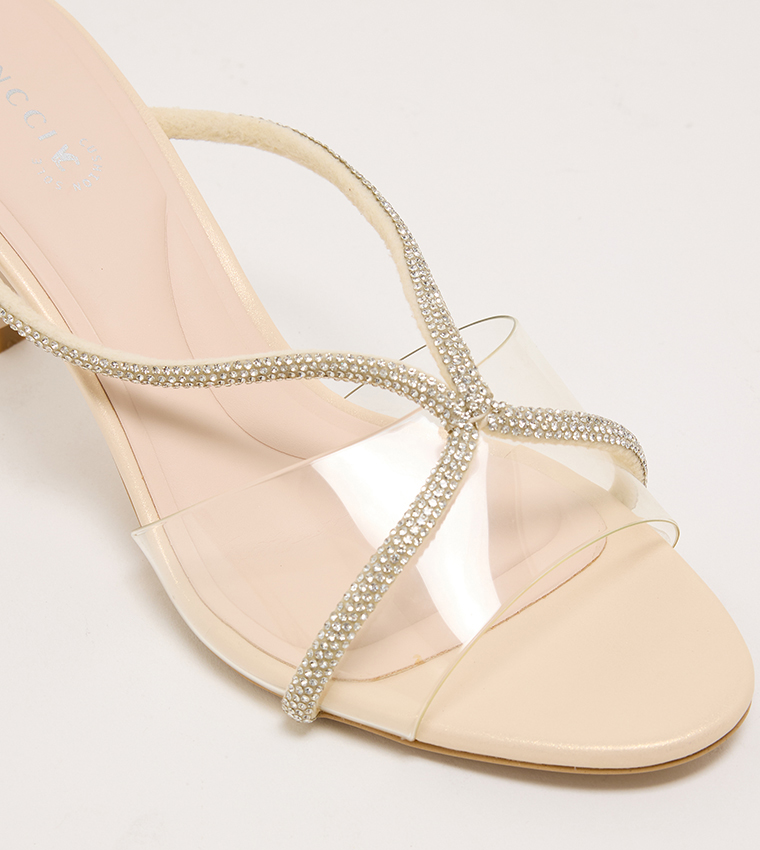 Embellished Open Toe Heel Sandals