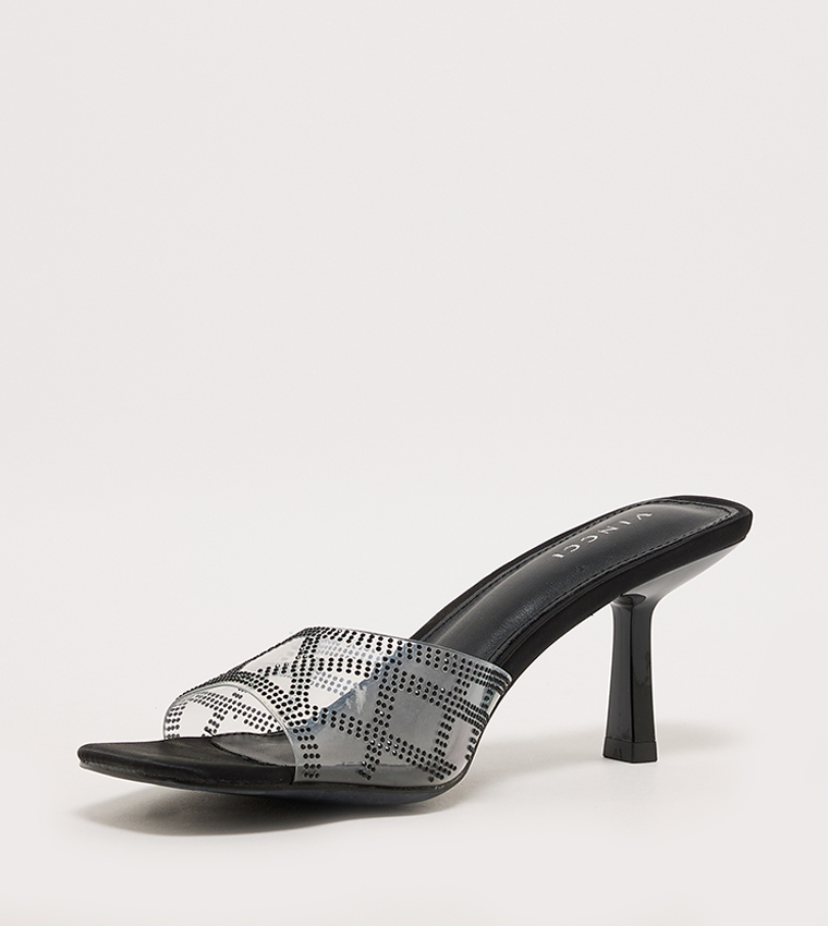 Embellished Open Toe Heel Sandals
