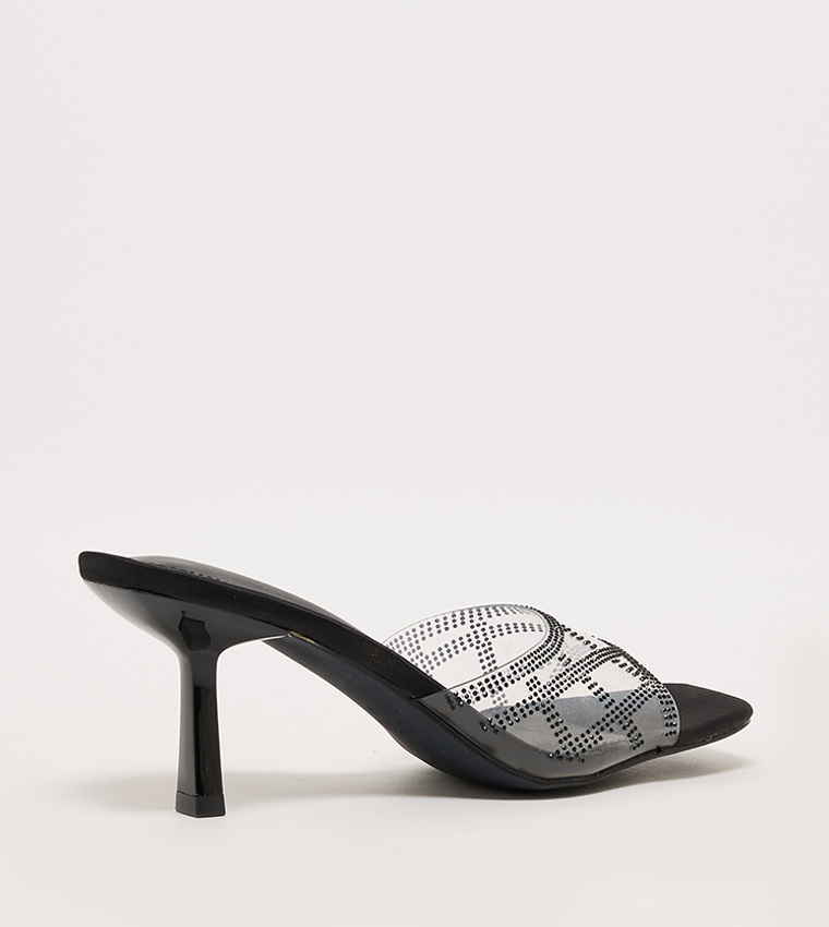 Embellished Open Toe Heel Sandals