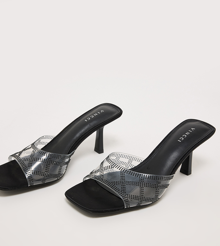 Embellished Open Toe Heel Sandals