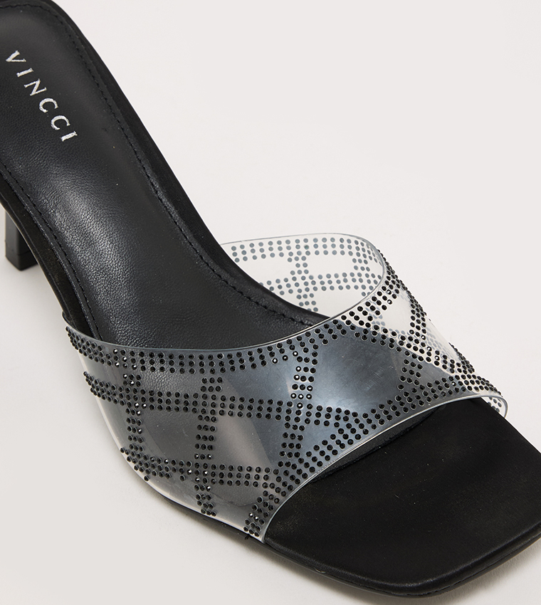 Embellished Open Toe Heel Sandals
