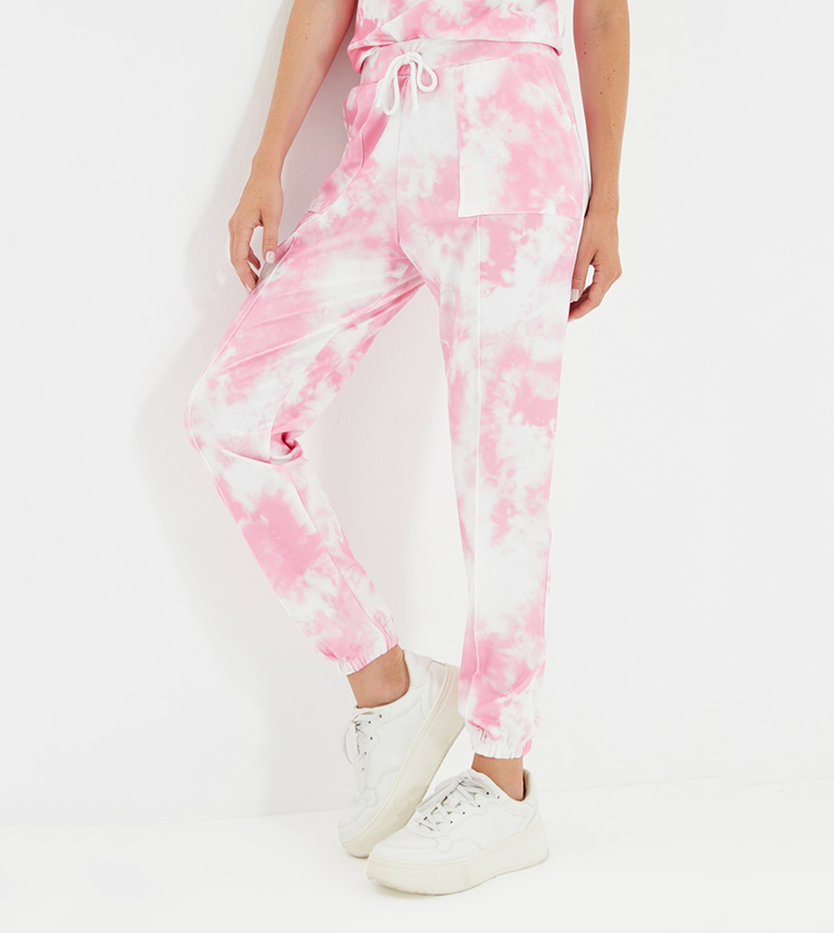 Buy Trendyol Tie Dye Jogger Sweatpants In Pink 6thStreet UAE