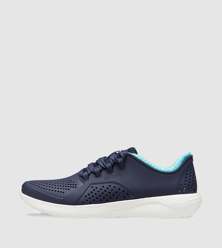 Buy Crocs LiteRide Pacer Lace Up Round Toe Sneakers Navy In Navy |  6thStreet Qatar