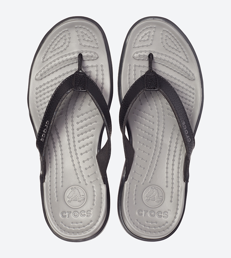 Buy Crocs Capri Iv Open Toe Flat Heel Flip Flops Black In Black 6thStreet Bahrain