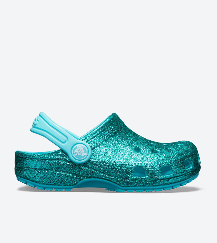Buy Crocs Classic Glitter Round Toe Clog Blue 205441 40M In Blue