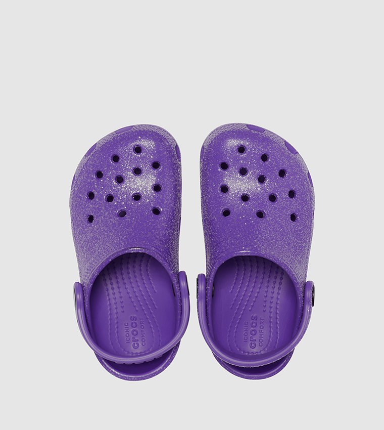 Purple store glitter crocs