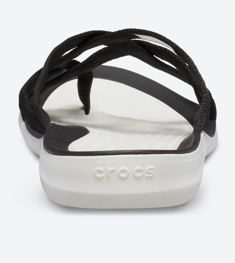 Buy Crocs Swiftwater Webbing Strappy Flip Flops Black 205479 066 In Black 6thStreet Oman