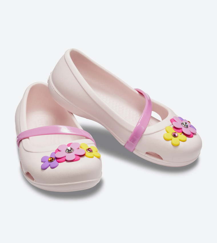 Buy Crocs Lina Flower Charm Ballerinas Pink 205529 6PI In Pink 6thStreet Qatar