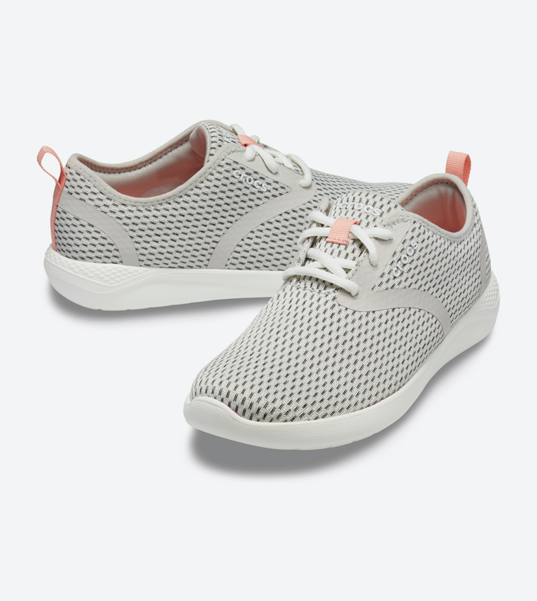 Buy Crocs Literide Mesh Lace Up Closure Sneakers Grey 205726 115 In Grey |  6thStreet UAE