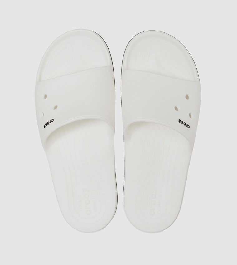 Buy Crocs Crocband Round Toe Slides In White 6thStreet UAE