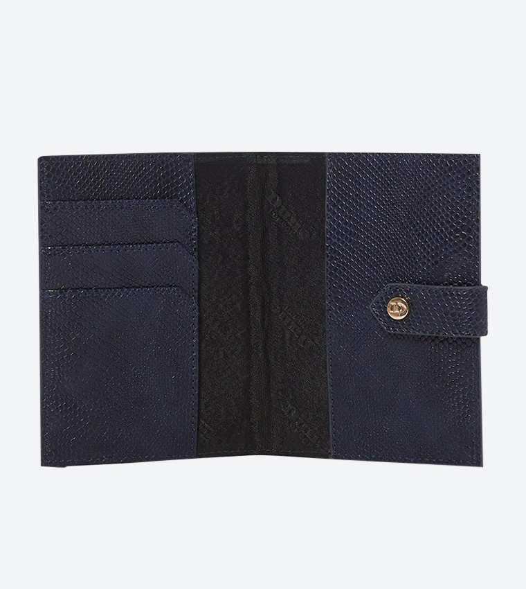 Salutte Multi Slots Push Button Closure Wallet - Navy