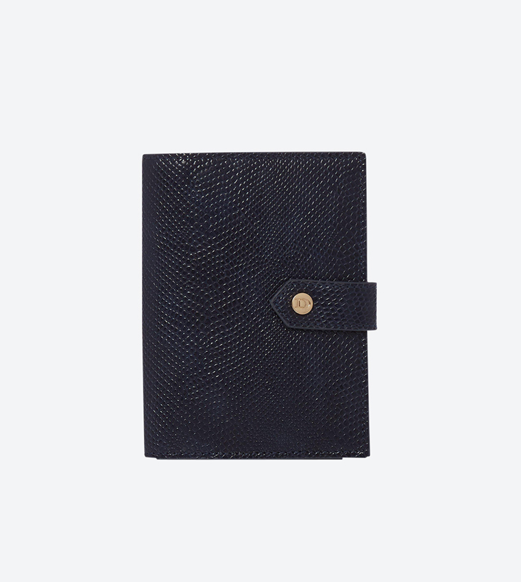 Salutte Multi Slots Push Button Closure Wallet - Navy