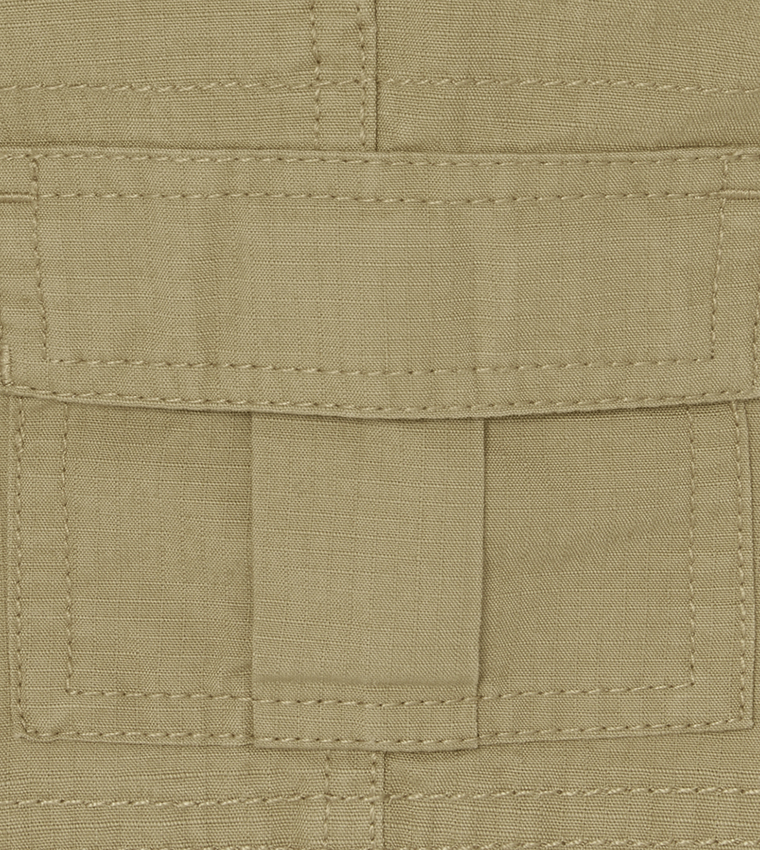 Baby And Toddler Boys Uniform Pull On Cargo Shorts-Flax