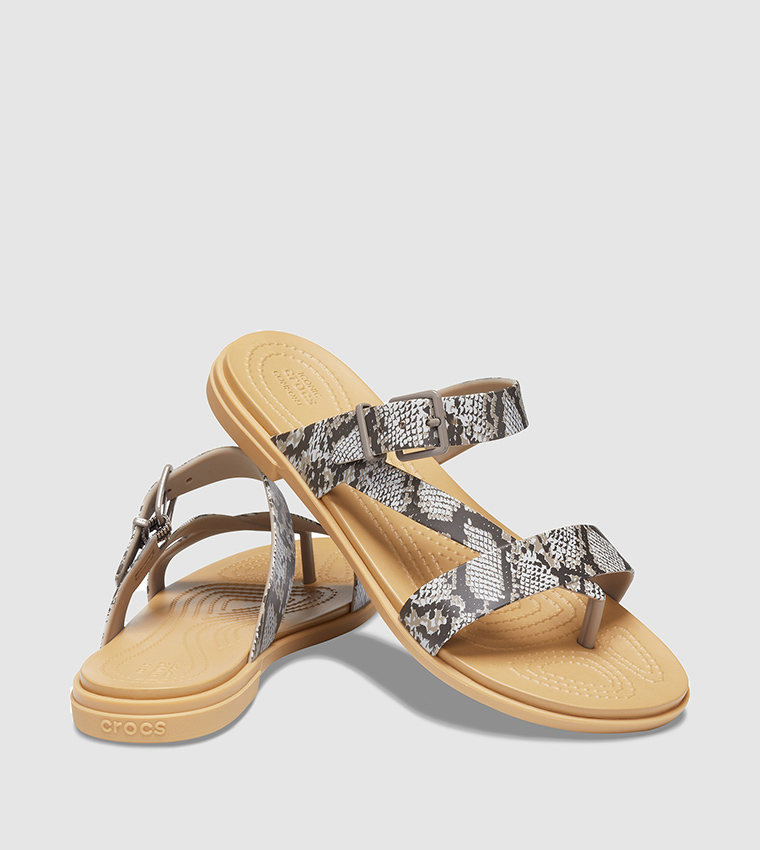 Buy Crocs Crocs Tulum Toe Post Sandals In Brown | 6thStreet Saudi Arabia