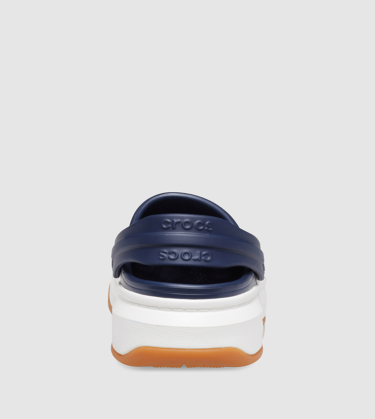 Buy Crocs Crocband Full Force Back Strap Clogs In NAVY/WHITE