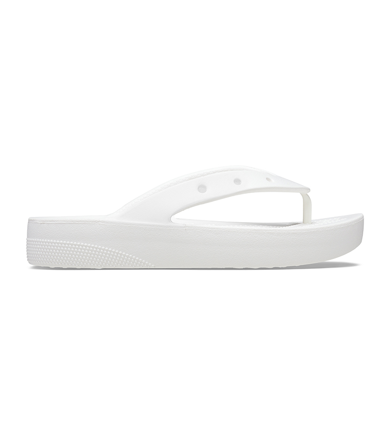 Buy Crocs Classic Platform Thong Strap Flip Flops In White | 6thStreet UAE