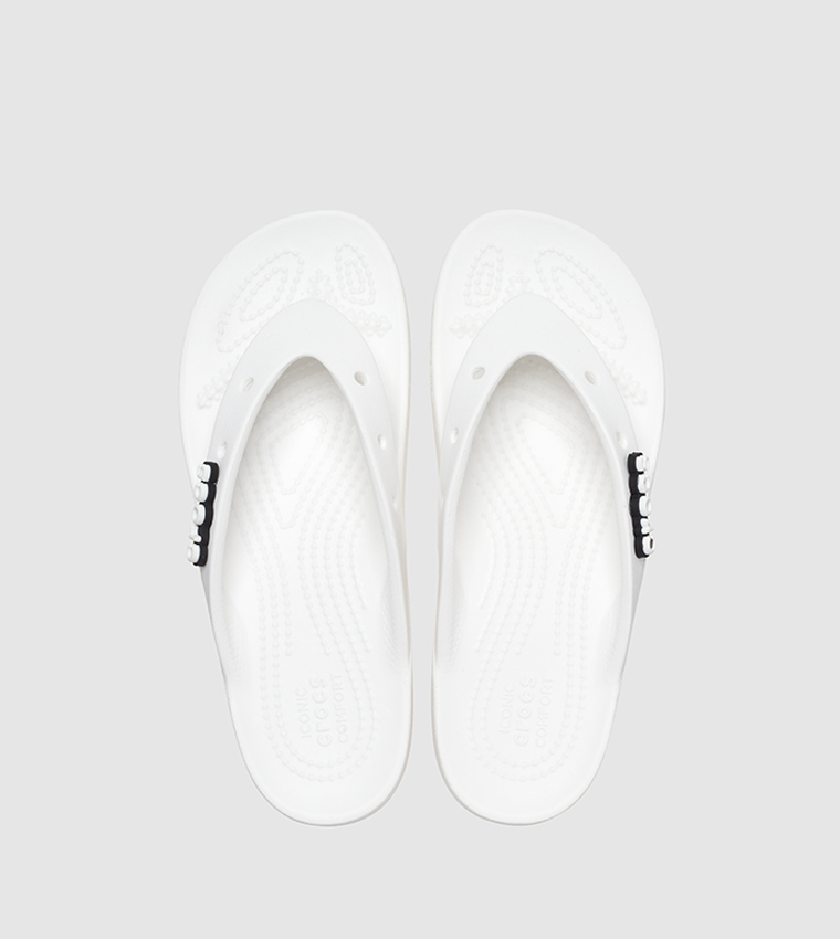 Buy Crocs Classic Platform Thong Strap Flip Flops In White | 6thStreet UAE