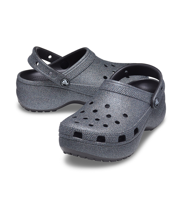 Grey best sale platform crocs