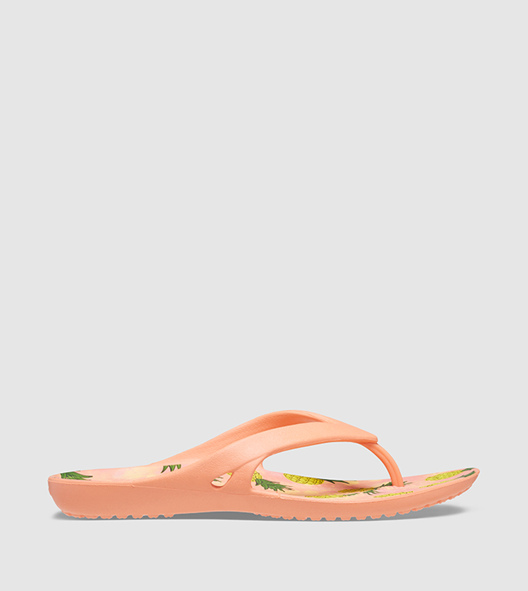 Peach print crocs hot sale