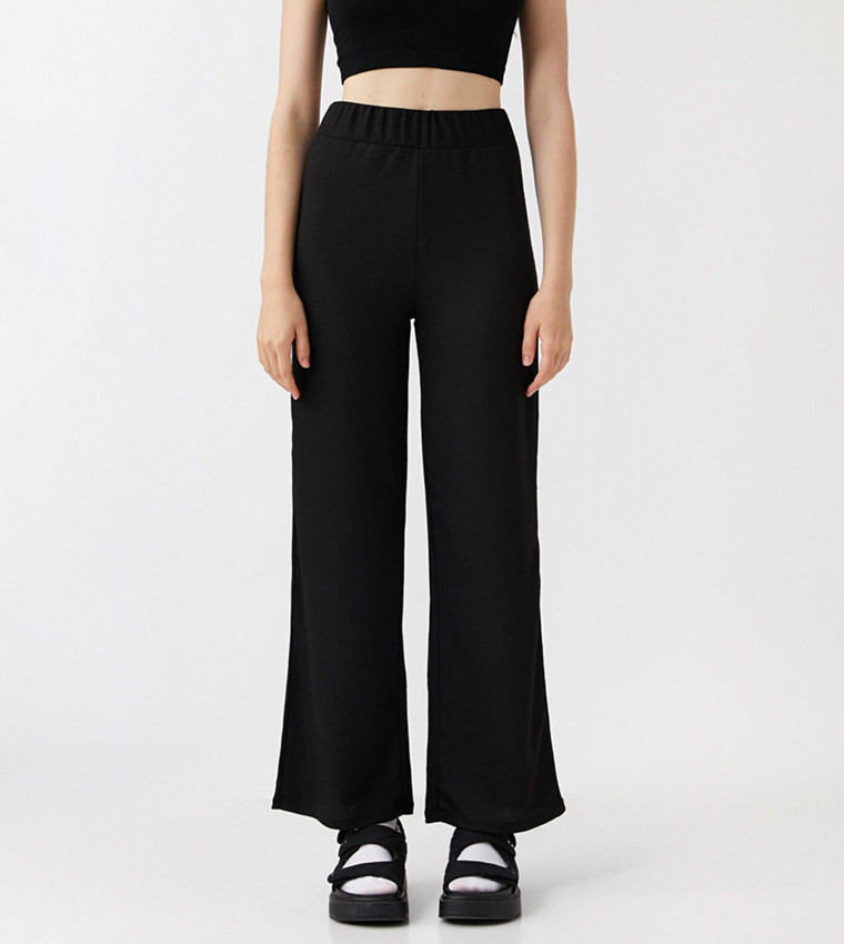 Solid Wide Leg Trousers