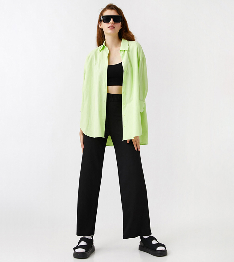 Solid Wide Leg Trousers