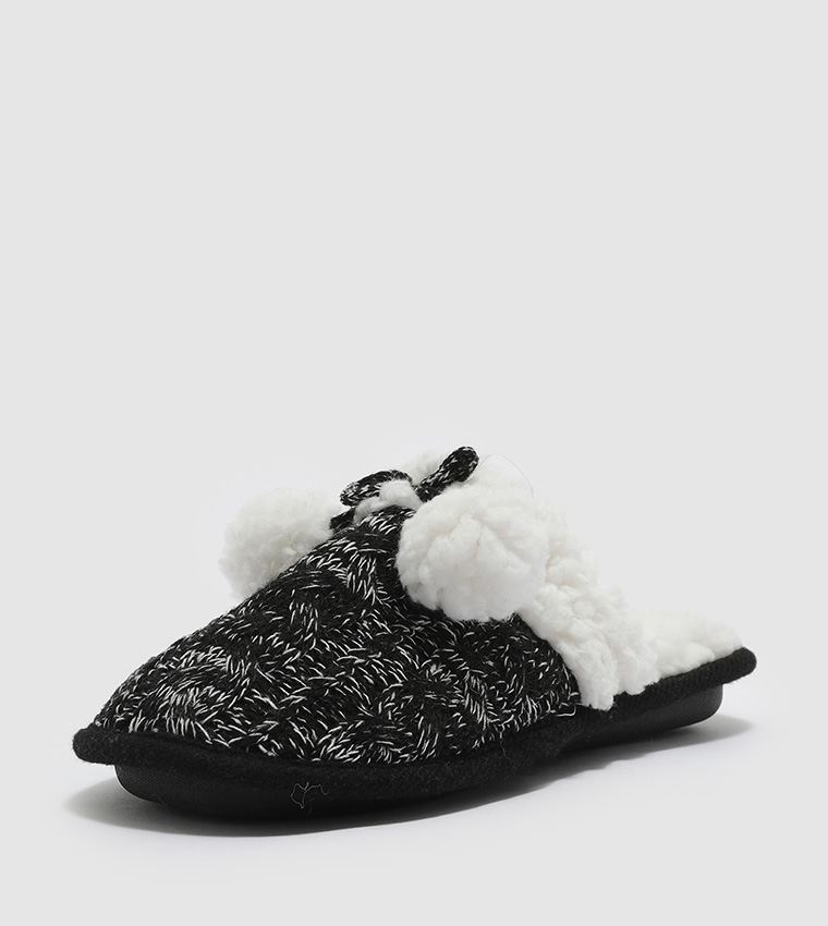 Cable-Knit Slide Slippers