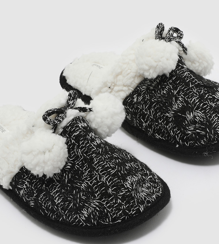 Cable-Knit Slide Slippers