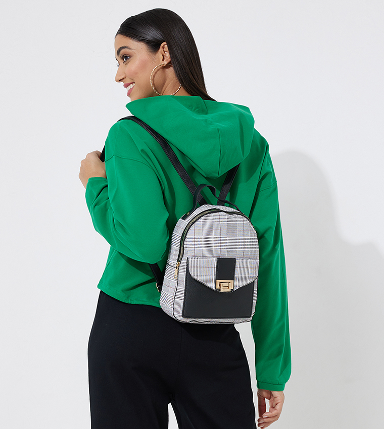 green plaid mini backpack IN GINGHAM YELLOW COMING OF AGE and cute Vintage Green Plaid Mini Backpack: