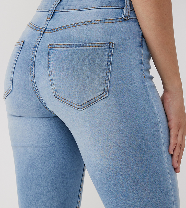 Faded High Waist Skinny Fit Jeans