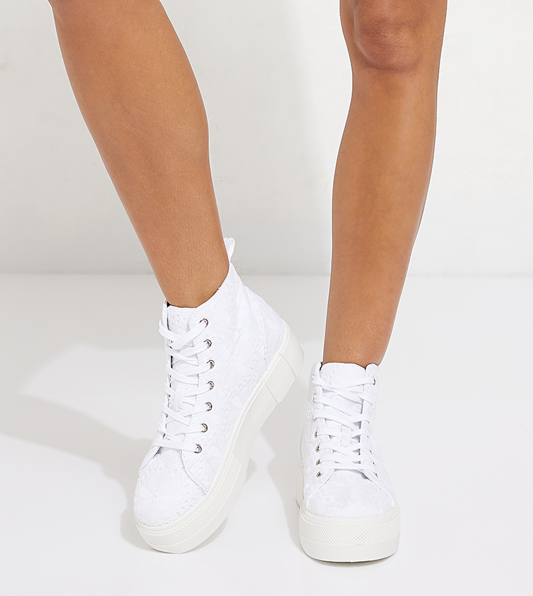 Asos White High Platform Trainers Buy Ardene Lace Up High Top