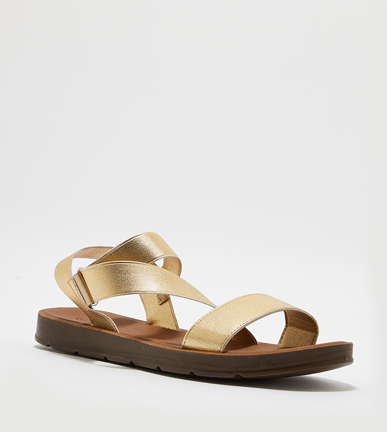 Elastic strap clearance flat sandals