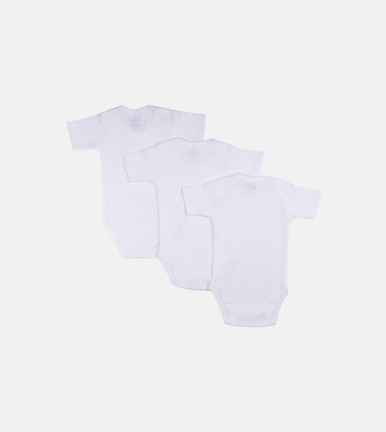 Pack of 3 - Solid Short Sleeves Onesies