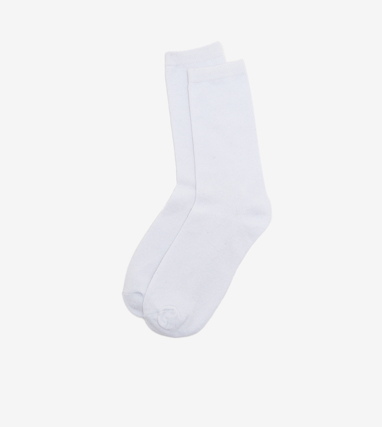 Pack of 3 Solid Knitted Crew Socks