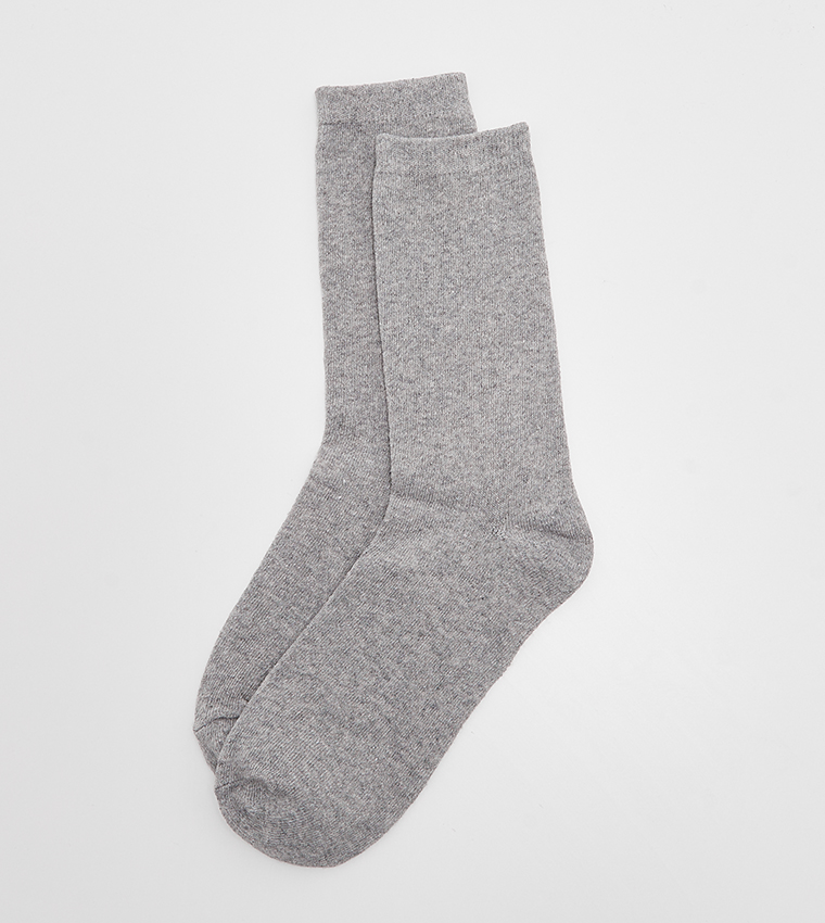 Pack of 3 Solid Knitted Crew Socks